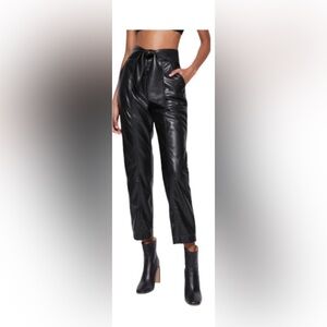 Young Fabulous & Broke Black Cropped Vegan Leather Pants Size M